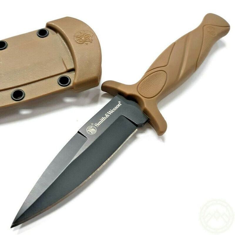 Smith & Wesson Boot Knife 3" Stainless Steel Blade Tan Rubber Handle 1100072 -Smith & Wesson - Survivor Hand Precision Knives & Outdoor Gear Store