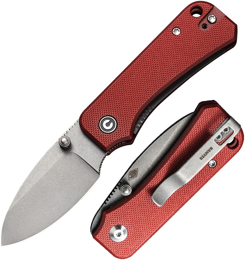 Civivi Baby Banter Linerlock Folding Knife 2.25" Nitro V Steel Blade Burgundy G10 Handle 19068S6 -Civivi - Survivor Hand Precision Knives & Outdoor Gear Store