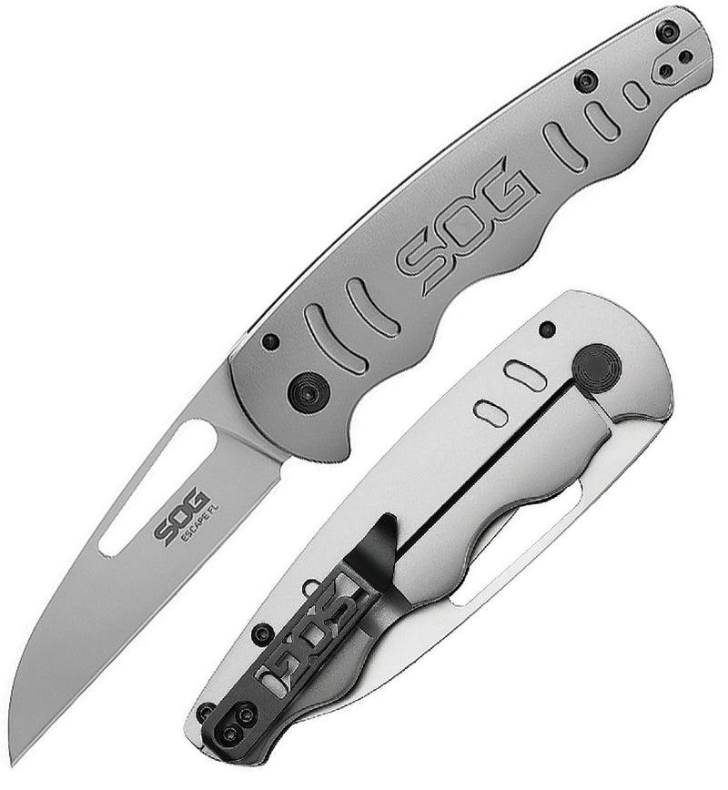 SOG Escape FL Linerlock Folding Knife 3" 8Cr13MoV Stainless Blade Stainless Steel Handle 14520157 -SOG - Survivor Hand Precision Knives & Outdoor Gear Store