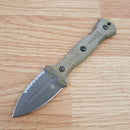 Bastinelli Creations Telum Fixed Knife 2.5" Part Serrated Bohler M390 Steel Blade Green Linen Micarta Handle 239 -Bastinelli Creations - Survivor Hand Precision Knives & Outdoor Gear Store