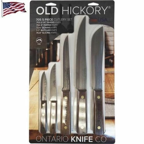 Old Hickory 5 Pieces Kitchen Knife Set w/ Carbon Steel Blades Hardwood Handle 705 -Old Hickory - Survivor Hand Precision Knives & Outdoor Gear Store