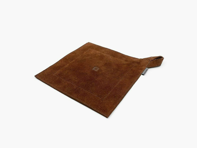 Barebones Living Leather Hot Pad Black / Terracotta Dimensions: 7.375" x 7.375" E411 -Barebones Living - Survivor Hand Precision Knives & Outdoor Gear Store