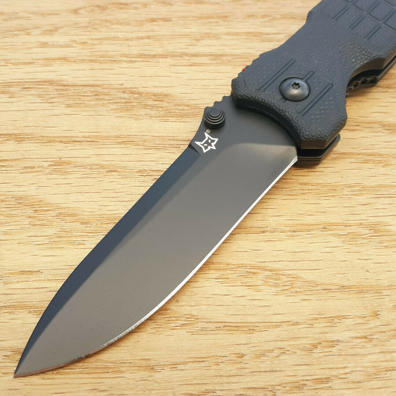Fox Predator II Folding Knife 3.75" Bohler N690 Steel Blade Black Forprene Handle 446B -Fox - Survivor Hand Precision Knives & Outdoor Gear Store