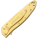 Kershaw Leek Folding Knife 3" 14C28N Steel Blade Gold Coated Stainless Handle 1660G -Kershaw - Survivor Hand Precision Knives & Outdoor Gear Store