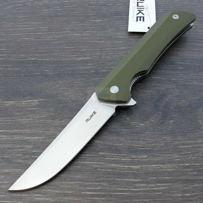 RUIKE Hussar P121 Linerlock Folding Knife 3.75" 14C28N Stainless Steel Blade Green G10 Handle P121G -RUIKE - Survivor Hand Precision Knives & Outdoor Gear Store