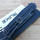 RUIKE P801 Framelock Folding Knife 3.5" 14C28N Sandvik Steel Blade Black Stainless Handle P801SB -RUIKE - Survivor Hand Precision Knives & Outdoor Gear Store