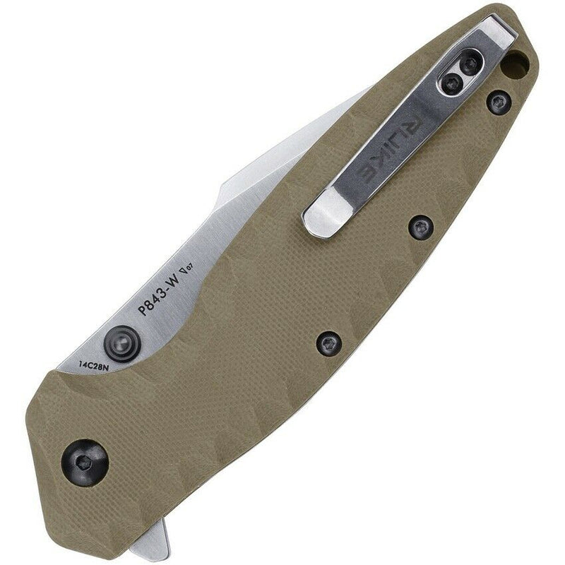 RUIKE P843 Linerlock Folding Knife 3.75" Sandvik 14C28N Steel Blade Tan G10 Handle P843W -RUIKE - Survivor Hand Precision Knives & Outdoor Gear Store