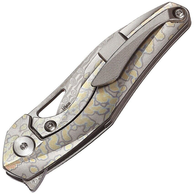 Bestech Knives Reticulan Folding Knife 2" Damascus Steel Blade Gray Titanium Handle 1810K -Bestech Knives - Survivor Hand Precision Knives & Outdoor Gear Store
