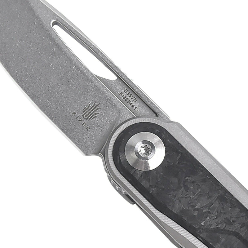 Kizer Cutlery Apus Framelock Folding Knife 3.3" CPMS35VN Steel Blade Carbon Fiber/Titanium 3554A1 -Kizer Cutlery - Survivor Hand Precision Knives & Outdoor Gear Store