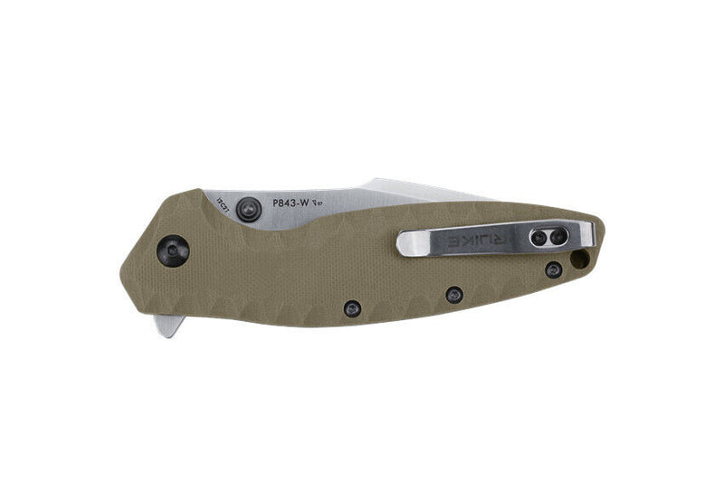 RUIKE P843 Linerlock Folding Knife 3.75" Sandvik 14C28N Steel Blade Tan G10 Handle P843W -RUIKE - Survivor Hand Precision Knives & Outdoor Gear Store