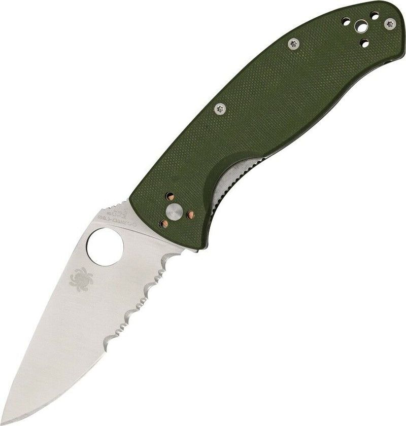 Spyderco Tenacious Folding Knife 3.38" 8Cr13MoV Steel Blade Green G10 Handle 122GPSGR -Spyderco - Survivor Hand Precision Knives & Outdoor Gear Store