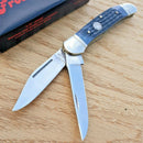 Frost Cutlery Folding Hunter Jig Pocket Knife Stainless Steel Blades Bone Handle 14232BJB -Frost Cutlery - Survivor Hand Precision Knives & Outdoor Gear Store