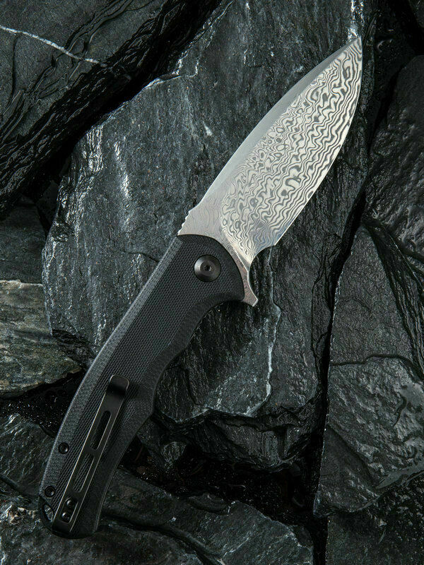 Civivi Praxis Liner Folding Knife 3.75" Damascus Steel Blade Black G10 Handle 803DS -Civivi - Survivor Hand Precision Knives & Outdoor Gear Store