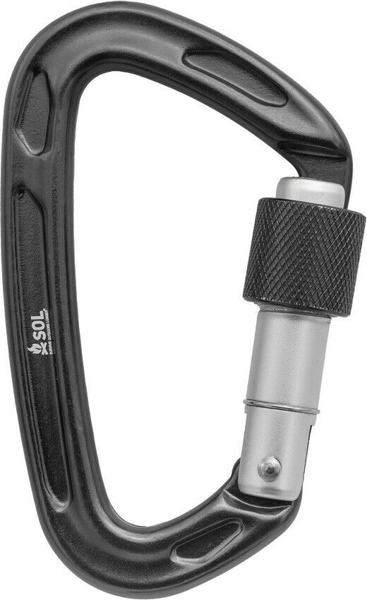 Adventure Medical Locking Utility Carabiner Black 6063 Aluminum Construction 01400036 -Adventure Medical - Survivor Hand Precision Knives & Outdoor Gear Store