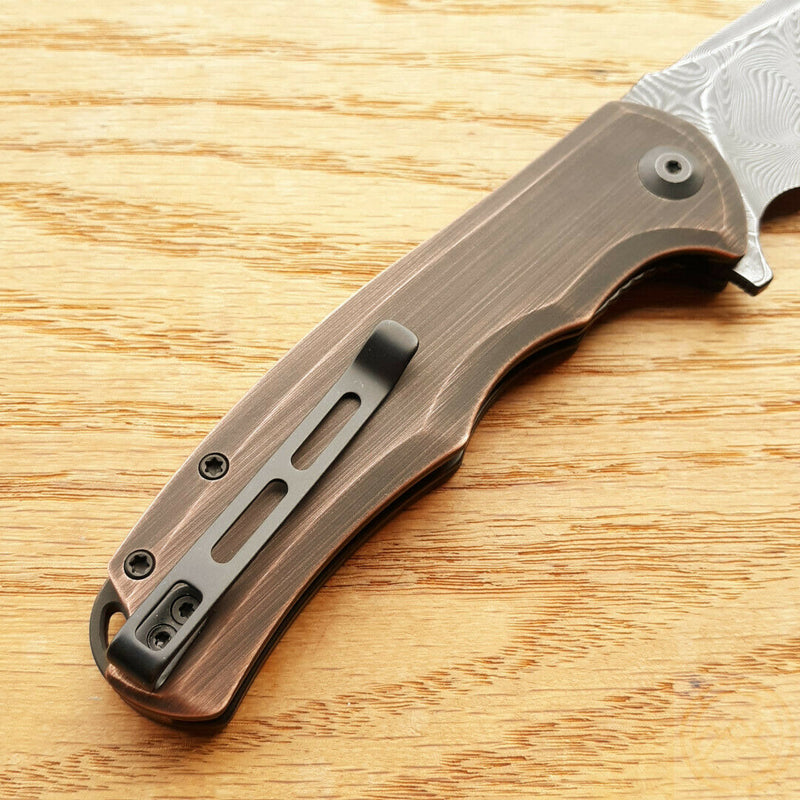 Civivi Praxis Folding Knife 3.75" Damascus Steel Blade Rubbed Copper Handle 803DS3 -Civivi - Survivor Hand Precision Knives & Outdoor Gear Store