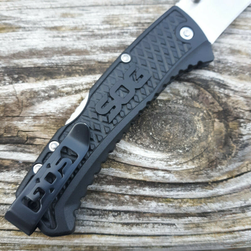 SOG Traction Lockback Folding Knife 3.5" 5Cr13MoV Steel Blade Black GRN Handle TD1012BX5821 -SOG - Survivor Hand Precision Knives & Outdoor Gear Store