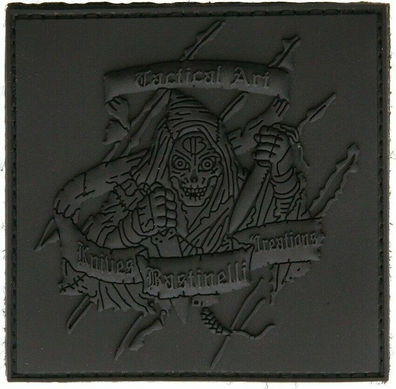 Bastinelli Creations Patch Reaper Full Black Logo Art 3" x 3" PVD Construction 205 -Bastinelli Creations - Survivor Hand Precision Knives & Outdoor Gear Store