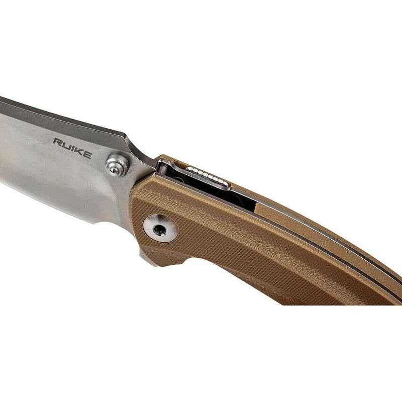 RUIKE P155 Linerlock Folding Knife 3.5" 14C28N Sandvik Steel Blade Desert Tan G10 Handle P155W -RUIKE - Survivor Hand Precision Knives & Outdoor Gear Store