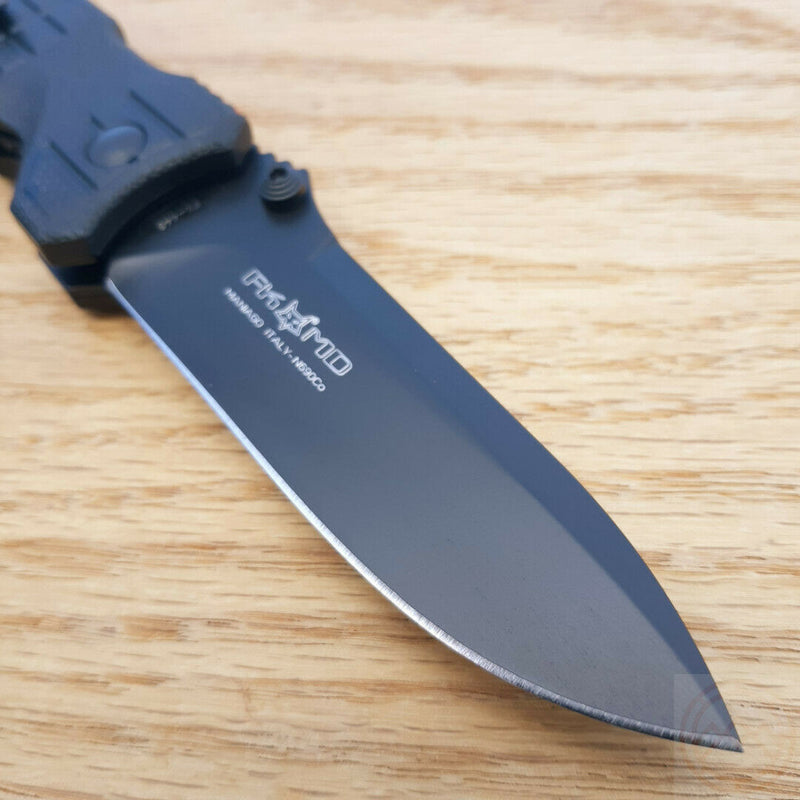 Fox Predator II Folding Knife 3.75" Bohler N690 Steel Blade Black Forprene Handle 446B -Fox - Survivor Hand Precision Knives & Outdoor Gear Store