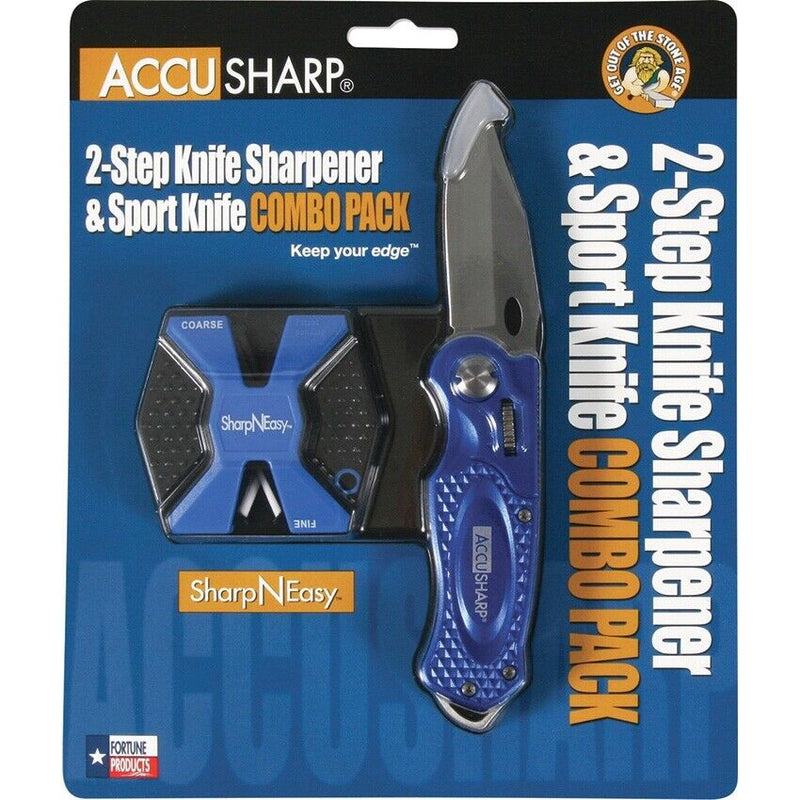 AccuSharp SharpNEasy Combo Blue Auger Reversible Blade Hand Guard Washer-Safe 044C -AccuSharp - Survivor Hand Precision Knives & Outdoor Gear Store