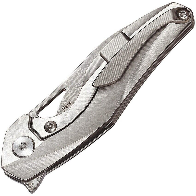 Bestech Knives The Reticulan Folding Knife 2" Damascus Steel Blade Gray Titanium Handle 1810G -Bestech Knives - Survivor Hand Precision Knives & Outdoor Gear Store