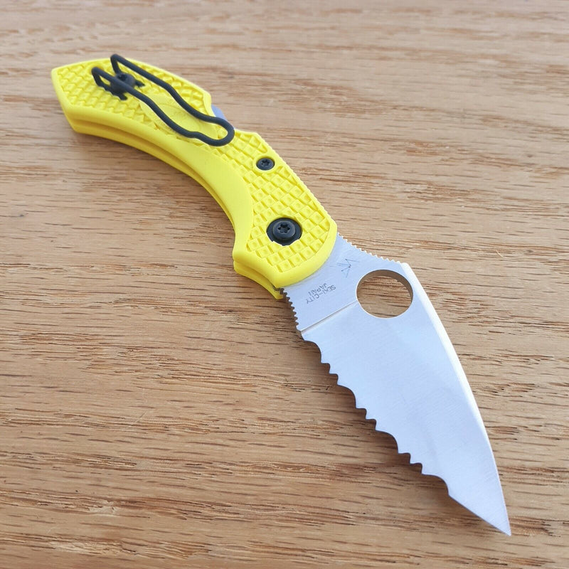 Spyderco Dragonfly 2 Salt Folding Knife 2.37" H1 Steel Leaf Blade Yellow FRN Handle 28SYL2 -Spyderco - Survivor Hand Precision Knives & Outdoor Gear Store