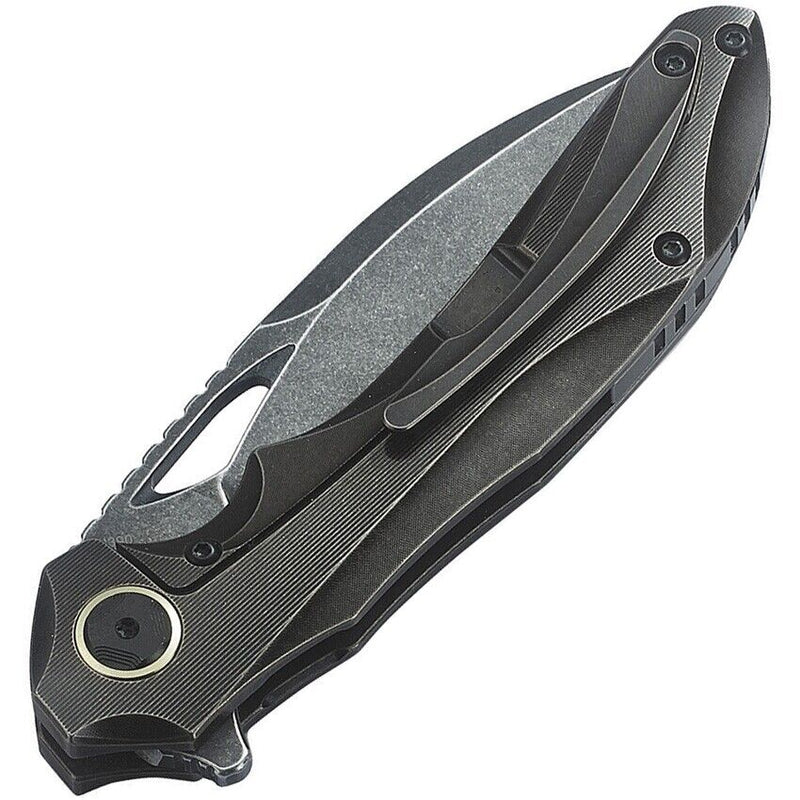 Bestech Knives ESKRA Frame Folding Knife 3.5" Bohler M390 Steel Blade Black Titanium Handle 1813A -Bestech Knives - Survivor Hand Precision Knives & Outdoor Gear Store