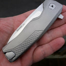 LionSTEEL ROK Framelock Folding Knife 3.25" M390 Blade Gray Titanium Handle TROKG -LionSTEEL - Survivor Hand Precision Knives & Outdoor Gear Store