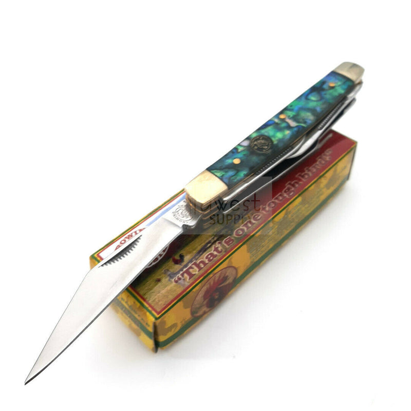 Frost Cutlery Kentucky Congress Pocket Knife Stainless Blades Salt Water Abalone Handle 117SAB -Frost Cutlery - Survivor Hand Precision Knives & Outdoor Gear Store