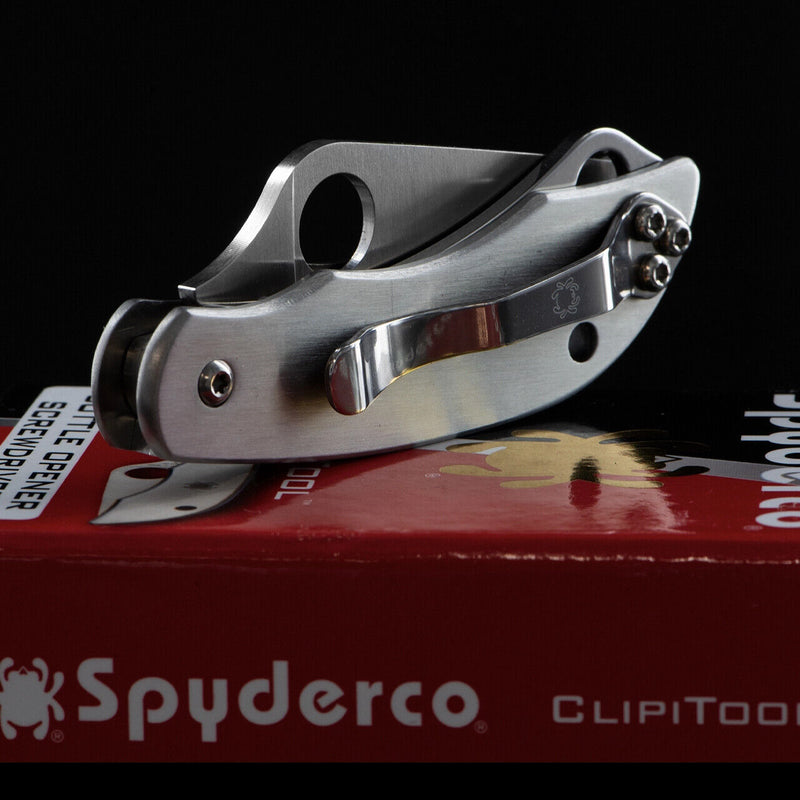 Spyderco ClipiTool W/Bottle Opener Screwdriver 2" Nonlocking SS Blade Handle C175P -Spyderco - Survivor Hand Precision Knives & Outdoor Gear Store