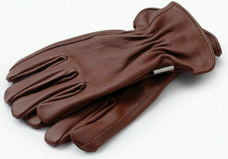 Barebones Living Classic Work Glove Cognac S/M Shirred Elastic Back Color Cognac E034 -Barebones Living - Survivor Hand Precision Knives & Outdoor Gear Store