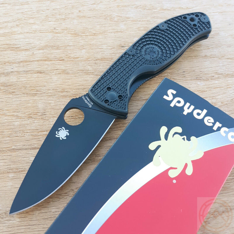 Spyderco Tenacious Folding Knife 3.38" 8Cr13MoV Steel Blade Texture FRN Handle C122PBBK -Spyderco - Survivor Hand Precision Knives & Outdoor Gear Store