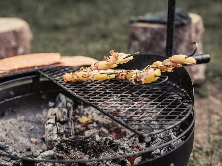 Barebones Living Cowboy Fire Pit Grill Grate 30" x 20.5" x 3.5" Black Steel Construction RE452 -Barebones Living - Survivor Hand Precision Knives & Outdoor Gear Store