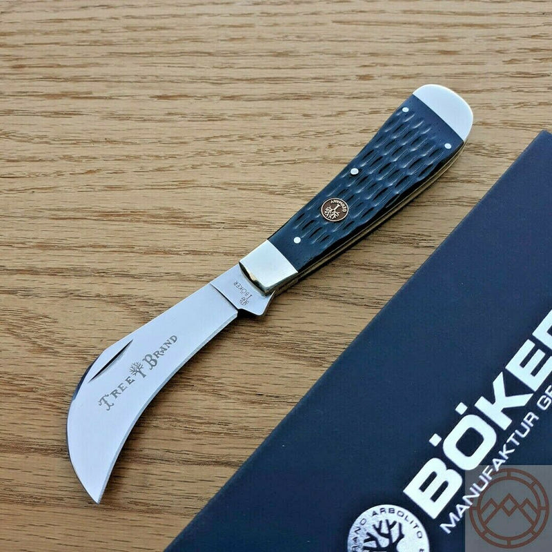 Boker Folding Knife Stainless Steel Hawkbill Blade Jigged Bone Handle 110798SOI -Boker - Survivor Hand Precision Knives & Outdoor Gear Store