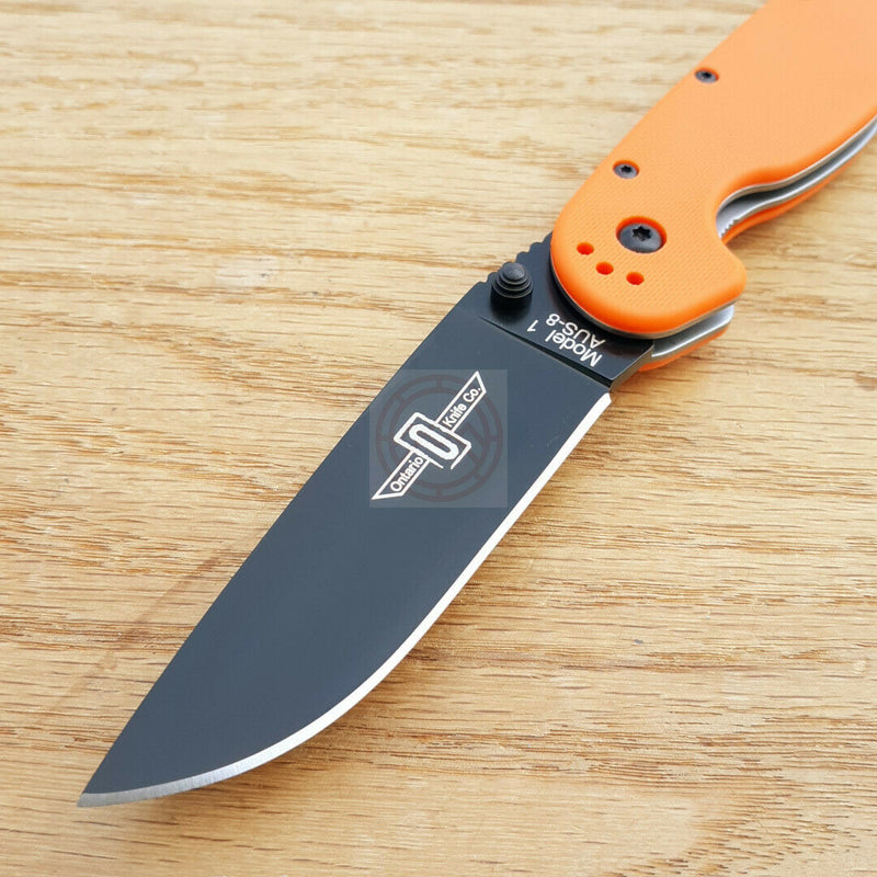 Ontario RAT I Linerlock Folding Knife 3.5" Stainless-Steel Drop Blade Orange 8846OR -Ontario - Survivor Hand Precision Knives & Outdoor Gear Store