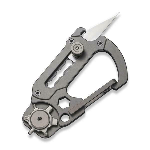 Civivi Polymorph Carabiner Keychain Multi Tool Gray Titanium Utility Plain Blade 200451 -Civivi - Survivor Hand Precision Knives & Outdoor Gear Store