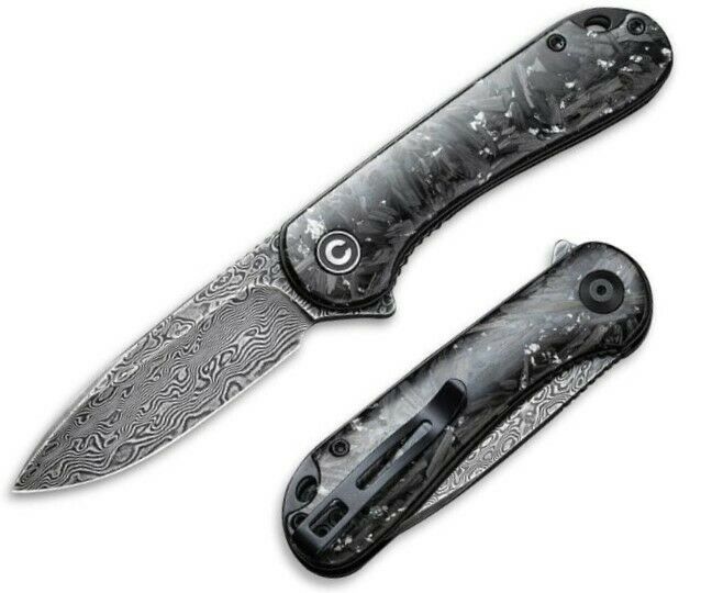 Civivi Elementum Liner Folding Knife 3" Damascus Steel Blade Carbon Fiber Handle 907CDS2 -Civivi - Survivor Hand Precision Knives & Outdoor Gear Store