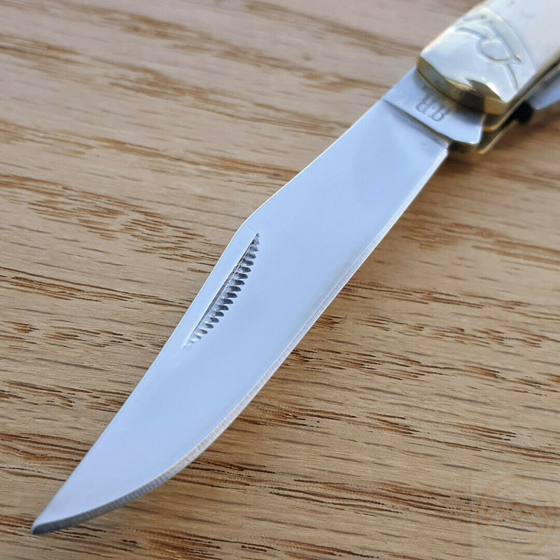 Rough Ryder Equestrian Trapper Pocket Knife Stainless Blade White Bone Handle 1972 -Rough Ryder - Survivor Hand Precision Knives & Outdoor Gear Store