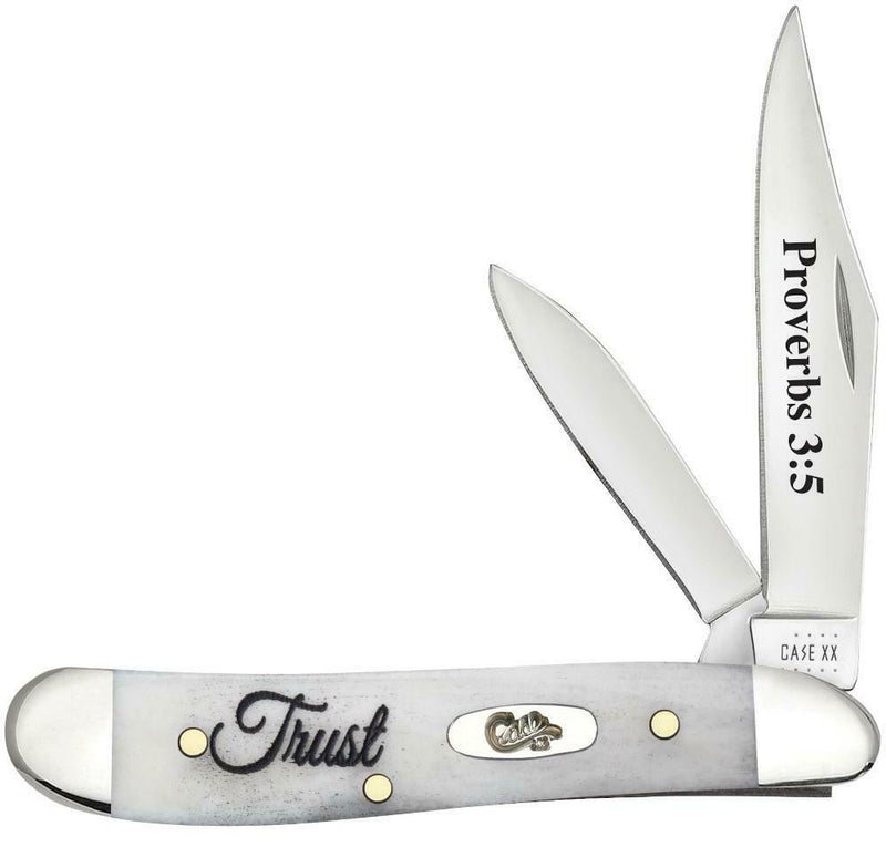 Case XX Trust Peanut Pocket Knife Stainless Steel Blades Natural Bone Handle 60867 -Case Cutlery - Survivor Hand Precision Knives & Outdoor Gear Store