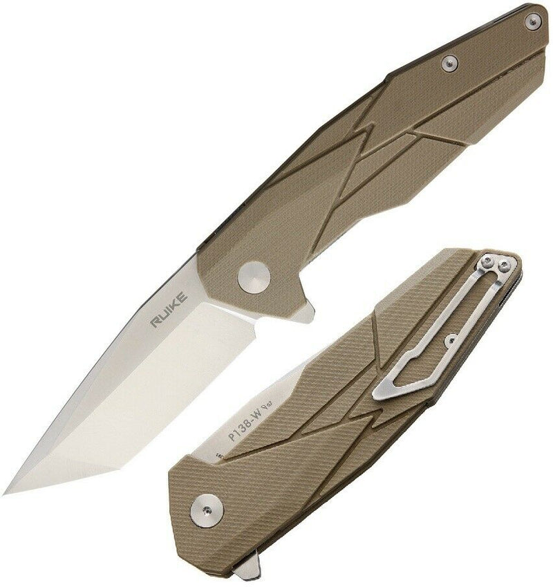 RUIKE P138 Linerlock Folding Knife 3.5" 14C28N Sandvik Stainless Steel Blade G10 Handle P138W -RUIKE - Survivor Hand Precision Knives & Outdoor Gear Store