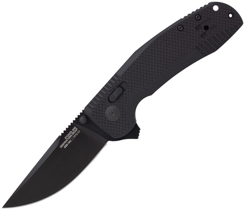 SOG Tac XR Lock Blackout Folding Knife 3.38" D2 Tool Steel Blade Black G10 Handle 12380157 -SOG - Survivor Hand Precision Knives & Outdoor Gear Store