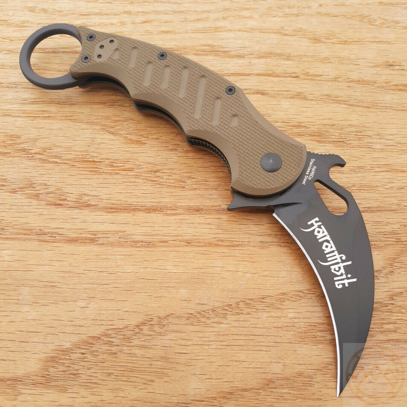 Fox Karambit linerlock Folding Knife 3" N690Co Vanadium Stainless Steel Blade Dark Earth G10 Handle 479E -Fox - Survivor Hand Precision Knives & Outdoor Gear Store