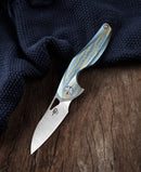 Bestech Knives The Reticulan Folding Knife 2" CPM S35VN Steel Blade Blue/Gold Titanium Handle 1810F -Bestech Knives - Survivor Hand Precision Knives & Outdoor Gear Store