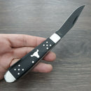 Cattleman's Angus Trapper Pocket Knife Stainless Steel Blades Black Delrin Handle 0002BD -Cattleman's - Survivor Hand Precision Knives & Outdoor Gear Store