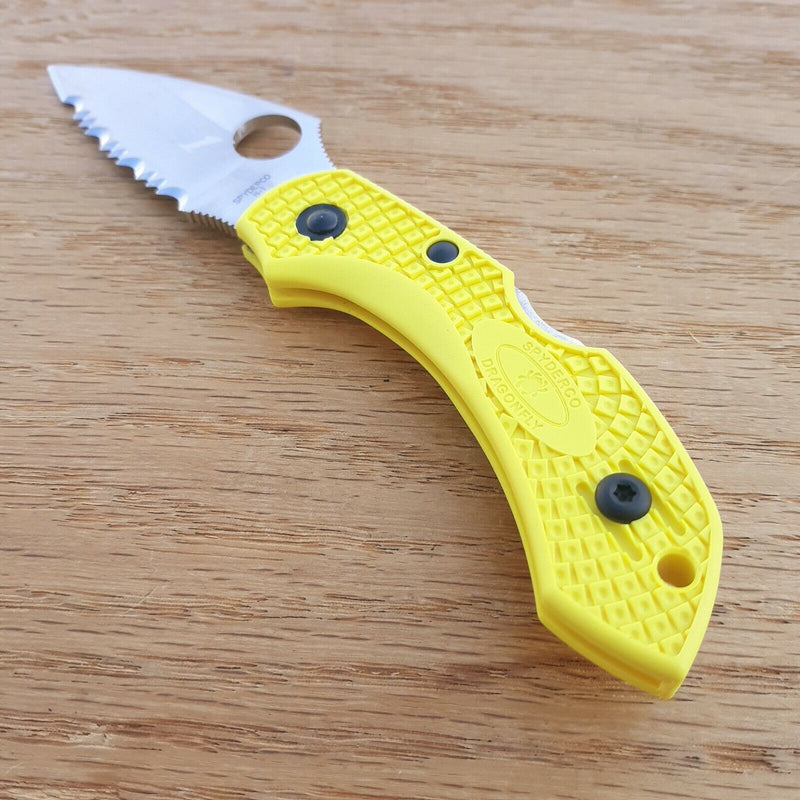 Spyderco Dragonfly 2 Salt Folding Knife 2.37" H1 Steel Leaf Blade Yellow FRN Handle 28SYL2 -Spyderco - Survivor Hand Precision Knives & Outdoor Gear Store