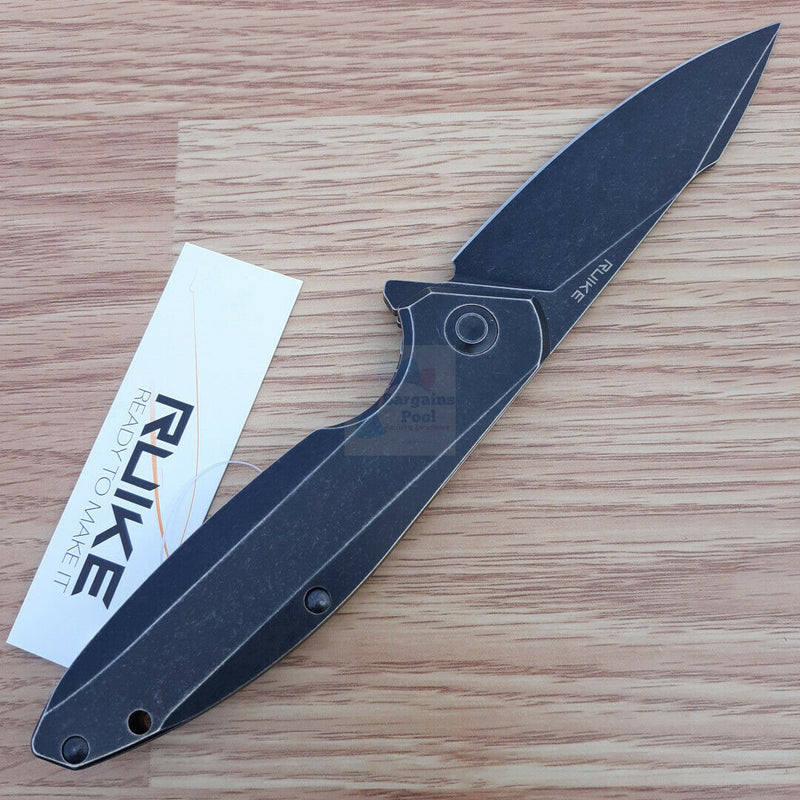 RUIKE P128 Beta Plus Folding Knife 4" Sandvik 14C28N Steel Drop Point Blade 3Cr13 Stainless Handle P128SB -RUIKE - Survivor Hand Precision Knives & Outdoor Gear Store