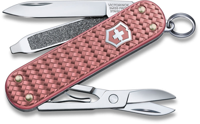 Victorinox Classic Precious Multi Tool Pocket Knife Gentle Rose Woven Alox Handle 06221405G -Victorinox - Survivor Hand Precision Knives & Outdoor Gear Store