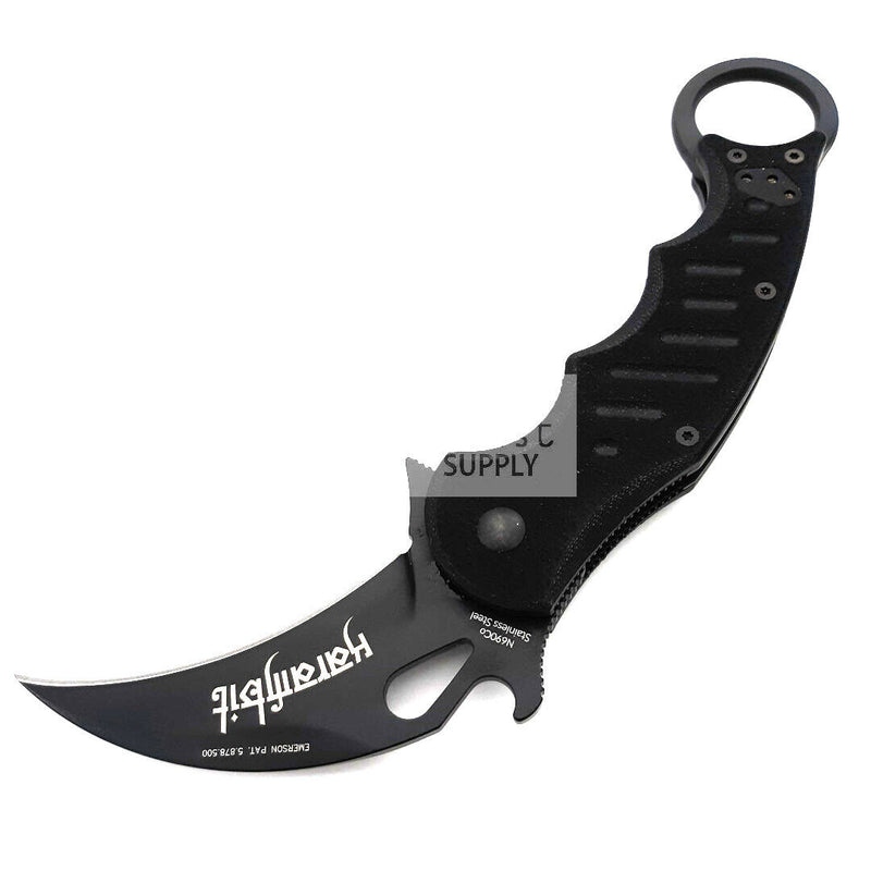 Fox Folding Karambit Pocket Knife N690Co Vanadium Steel 3.1" Blade Milled Black G10 Handle 479 -Fox - Survivor Hand Precision Knives & Outdoor Gear Store