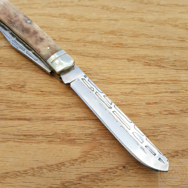 Rough Ryder Heavy Trapper Pocket Knife Carbon Steel Blades Smooth Bone Handle 1976 -Rough Ryder - Survivor Hand Precision Knives & Outdoor Gear Store