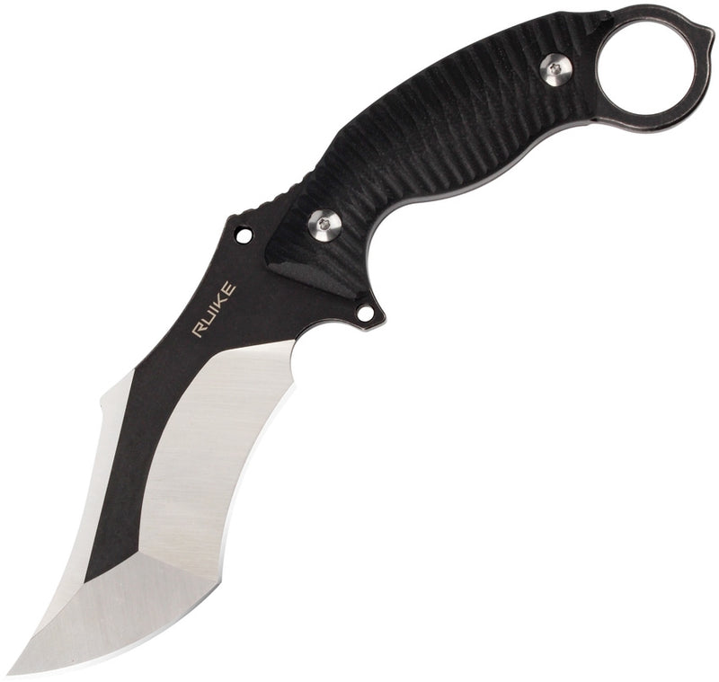 RUIKE F181 Fixed Knife 4.5" 14C28N Sandvik Steel Full Tang Blade Black Sculpted G10 Handle 181B1 -RUIKE - Survivor Hand Precision Knives & Outdoor Gear Store